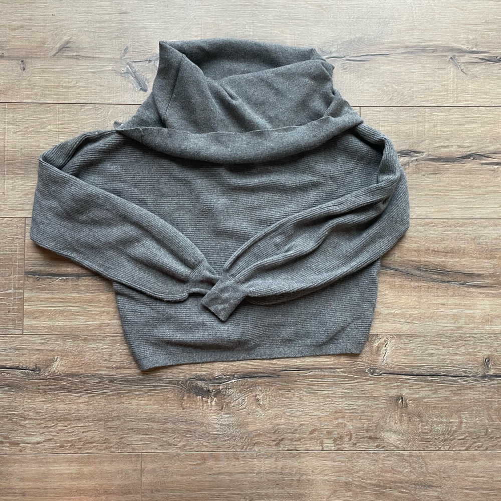 Gray Zara Off the Shoulder Sweater
